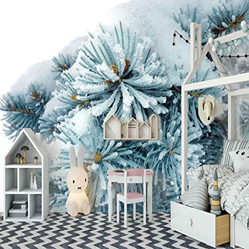 Papier peint canevas Cèdre de Noël pour masquer un mur abîmé avec effet 3D - 2