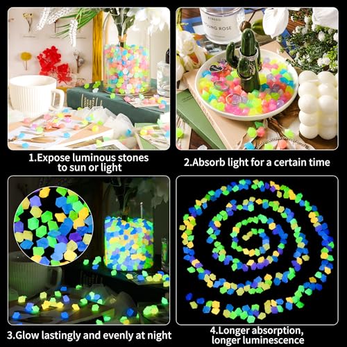 Image of 750 PCS Diamond Glow Rocks Mixed Color Luminous Stones Aquarium Fish Tank | OSOPOLA Diamondshaped Mixed Color Glow Rocks Luminous Pebbles For Aquarium Fish Tank FD05MX750C