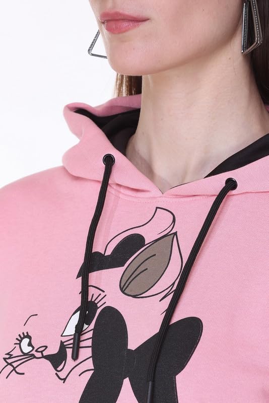 Image of Raves Womens Stylish Printed Hoodie | Trendy Cotton Fleece Hooded Sweatshirt for Women & Girls | Full Sleeve Winter Wear Pullover