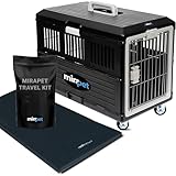 Mirapet USA Pet Carrier with Pad & Travel Kit 26'' - Premium Collapsible Design for Cats and Dogs - Indoor/Outdoor - 360-Degree Ventilation & Hard Plastic Wall Protection