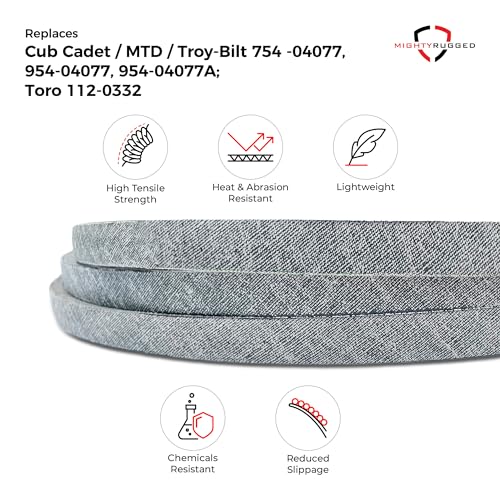 Image of MightyRugged Deck Belt Replacement for Cub Cadet 50 Inch Deck, Belt Length 134 inch, Heavy-Duty Aramid Cord 954-04077 Replacement for Cub Cadet LT1050, CYT, SLT, XT1, XT2, XT1GT, XT2GX Series