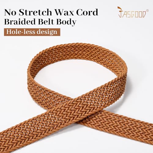 JASGOOD Women Straw Woven Skinny Waist Belt Raffia Boho Rattan Braided Belt for Dresses Pants with Big Gold Buckle,1.1" Width4