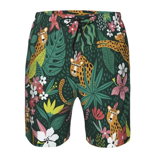 Leopard Print Stylish Beach Shorts Swim Trunks Lightweight Breathable Summer Outdoor Activities4