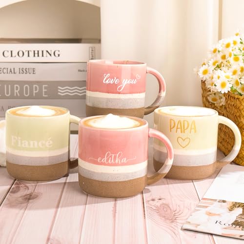 Taza de cerámica personalizada de 14 oz con grabado miniatura 7