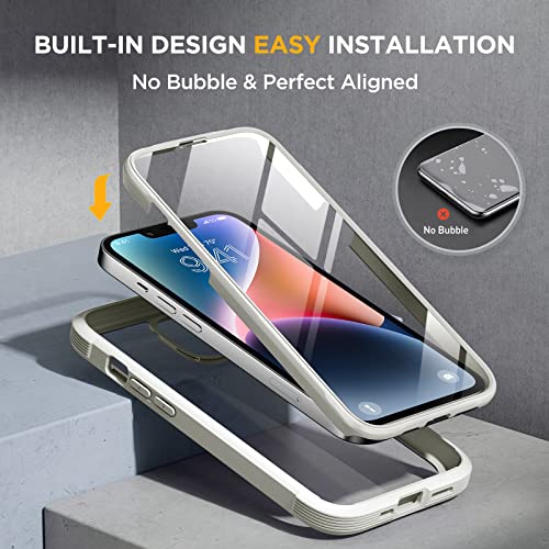 Image of Miracase Glass Series Designed for iPhone 14 Plus Flip Case 6.7 inch, 2023 Upgrade Full-Body Clear Flip Case with Card Holder,White