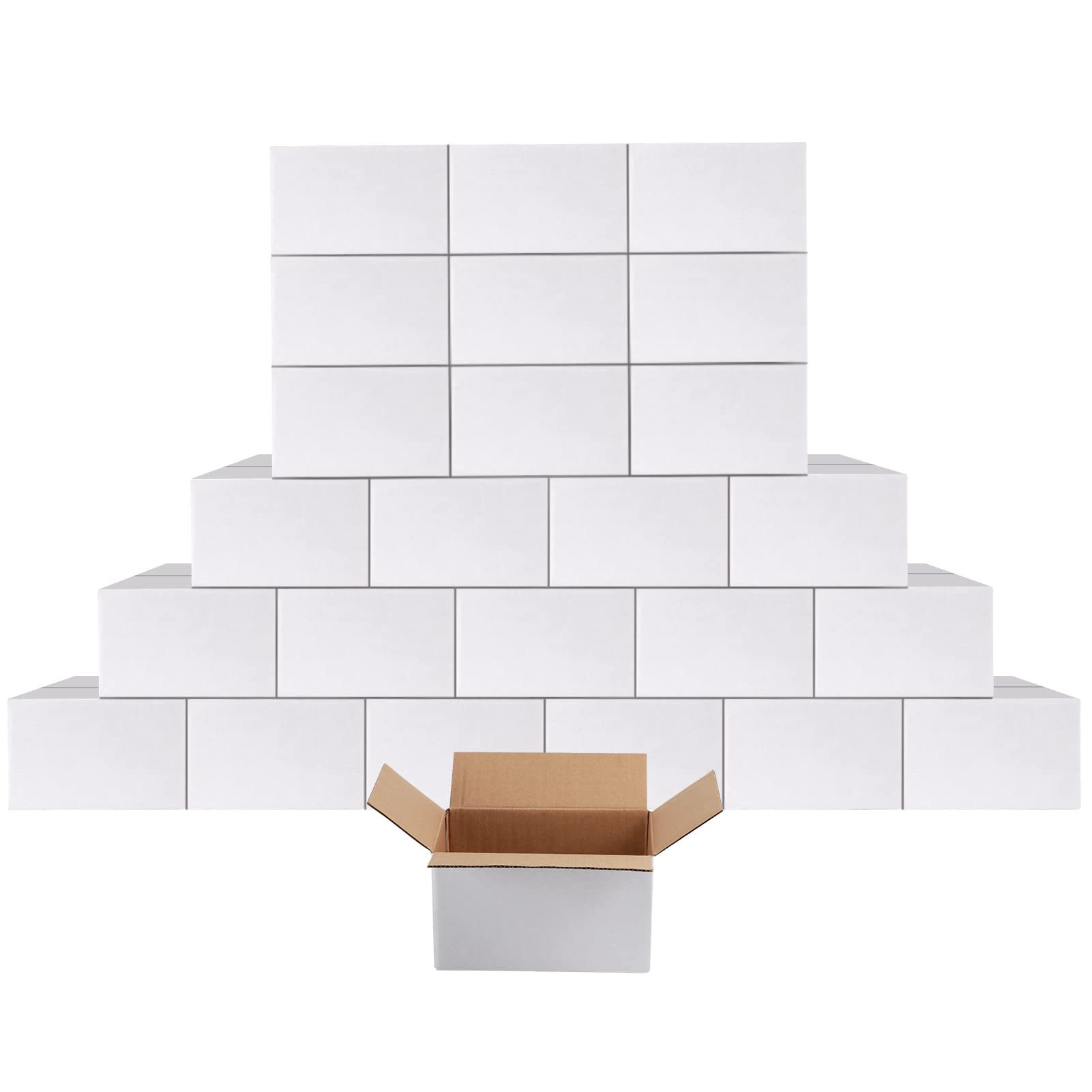 Calenzana 18 x 10 cm, pudełka wysyłkowe, 25 sztuk, białe kartonowe pudełko faliste do pakowania i przechowywania pocztowego