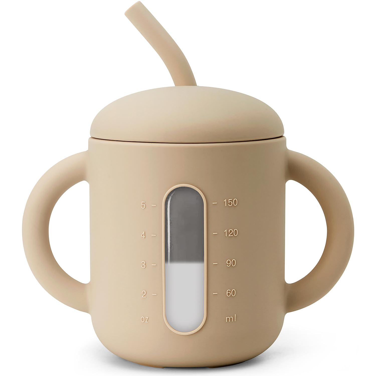 SAMiGO Silicone Sippy Cup, Baby Straw Cup for 6 12 18 Months, Sippy Cup with Straw for Toddlers 1-3 Years, Baby Water Cup for Drinking and Training, 6