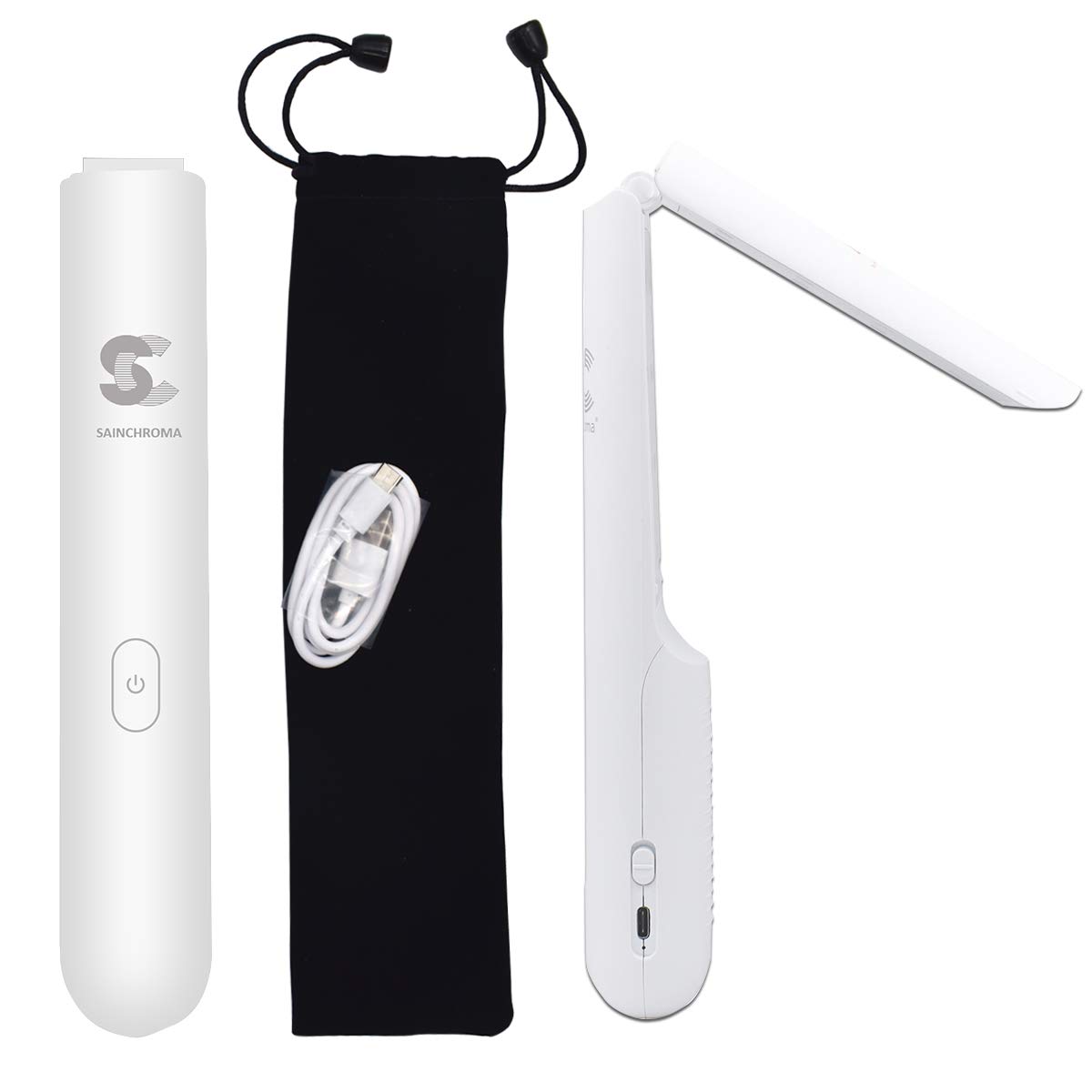 LED UV-C luce portatile, disinfettante per superfici, bacchetta pieghevole per disinfezione UV, per uso domestico e lontano da casa, con borsa per il trasporto.