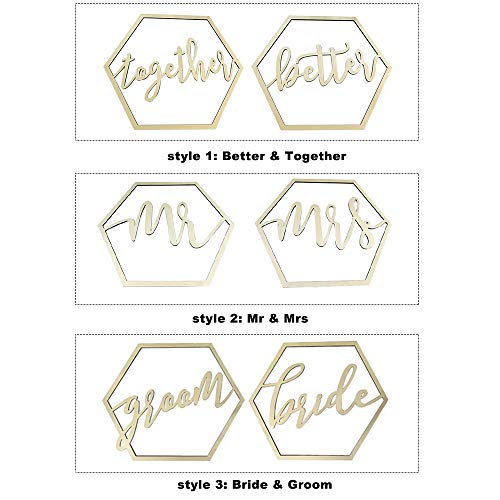 Baugger - Madeira Cadeira Banner Set Cadeiras Sinais para o Casamento Rústico Decorações Fontes Do P