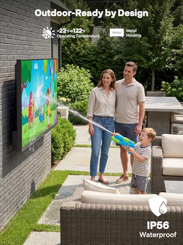 Image of SYLVOX 65-Inch Full Sun Outdoor TV, Ultra-Narrow Bezel, Upgraded IP56 Waterproof, Google TV OS w /AI Wallpaper, Dolby Atmos, 2000 Nits Brightness for Poolside & Commercial Use (Frameless Pro, 2026)