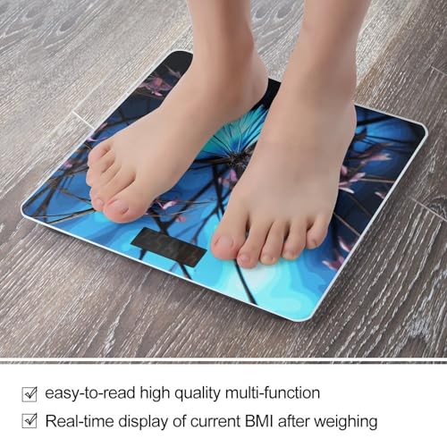 Báscula Digital de Baño Azul con Mariposa y Bambú miniatura 5