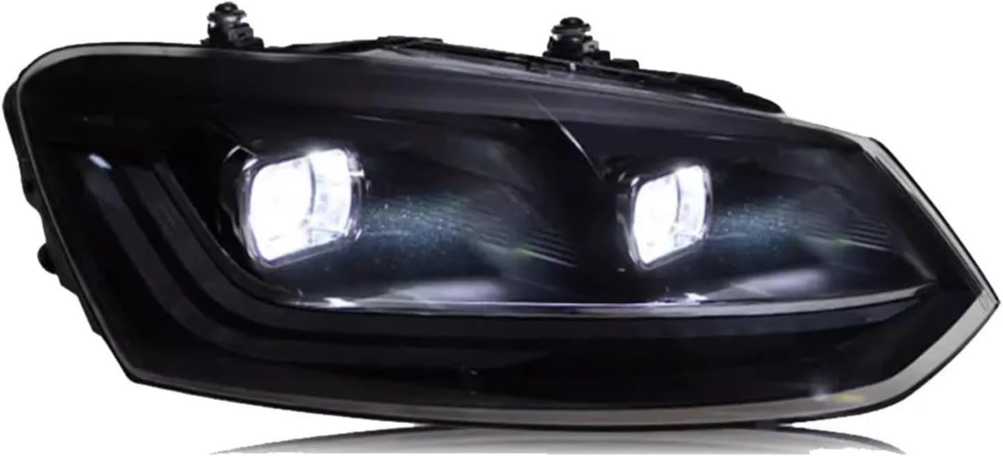 Front HeadLamp Compatible For VW Polo 2011-2023 Polo Head Light LED Headlight LED DRL Assembly Upgrade Dynamic Signal Auto Accessories(For 2011-2018 year,LHD)