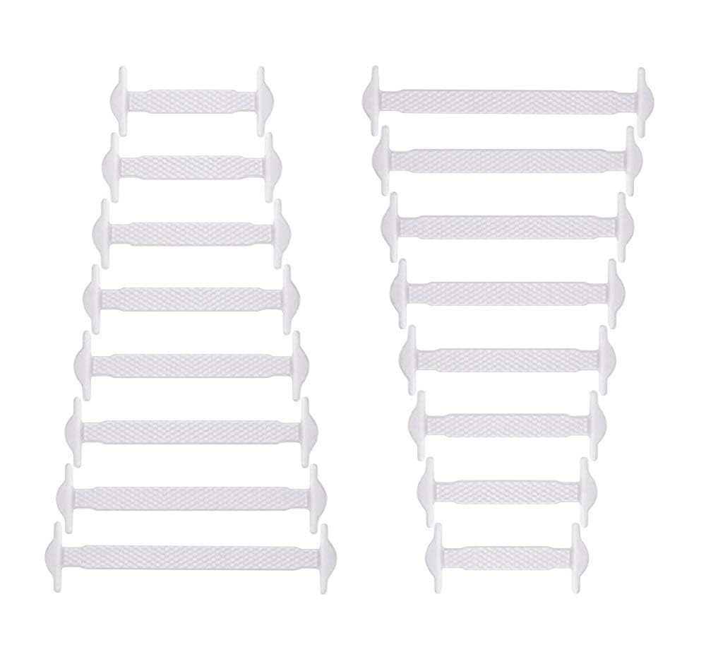 No Tie Shoe Laces for Kids and Adults, Elastic Laces for Trainers, Silicone Tieless Flat Shoelaces for Running Shoes