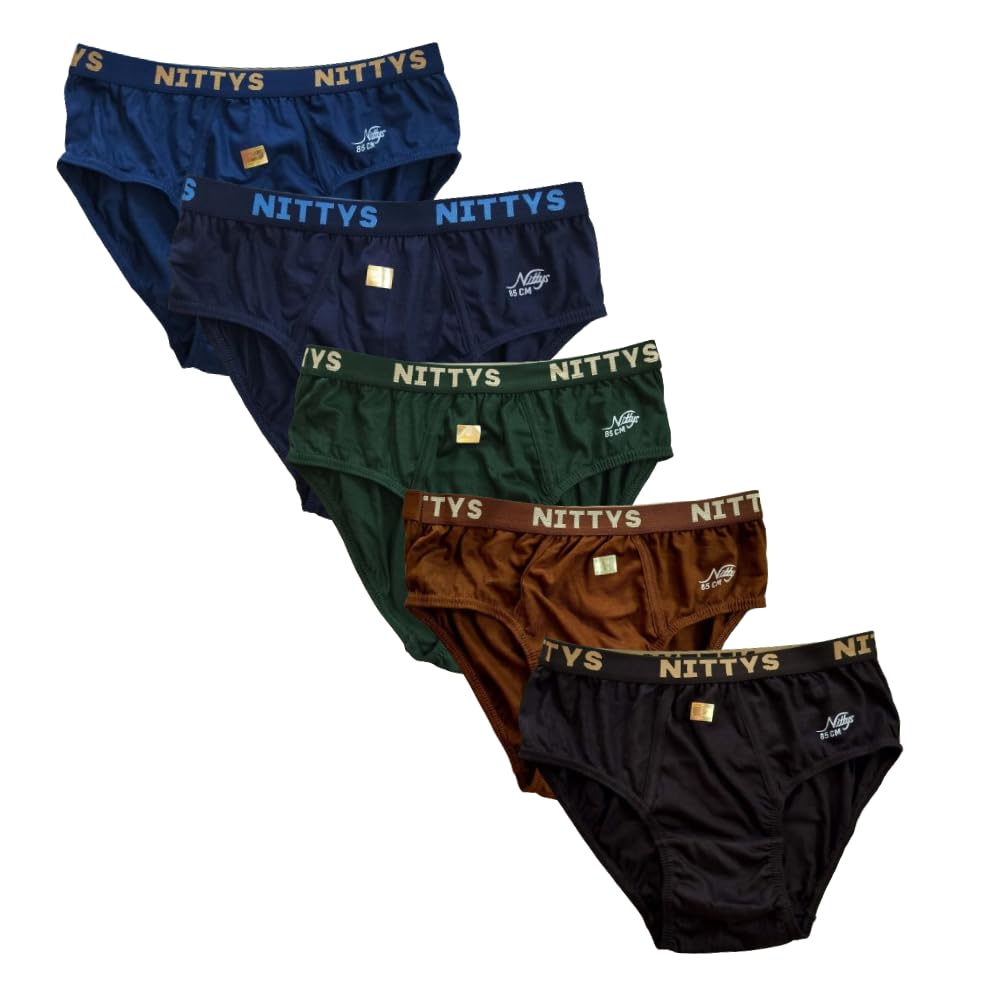new concept Men's Plain Super Cotton Regular Fit Briefs Combo Pack of 5-picture-1
