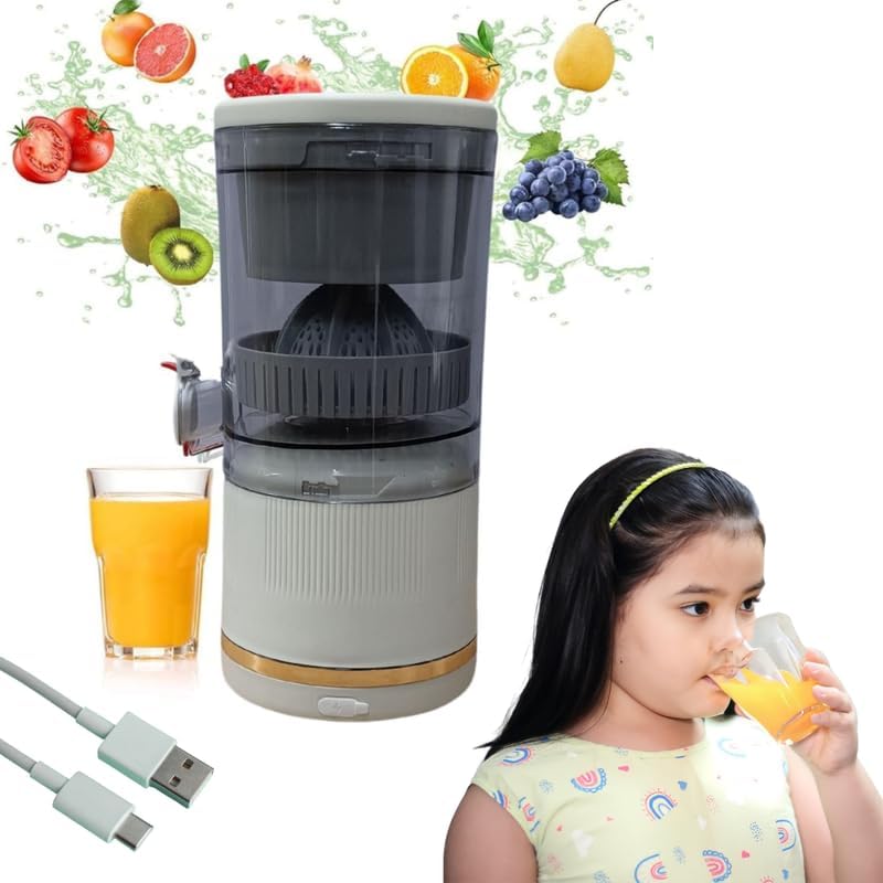 Drumstone Electric Citrus Juicer 7.4V White, Portable Rechargeable Juicer for Orange, Lemon & Citrus Fruits, Compact Automatic Juice Extractor for Home & Kitchen-picture-32