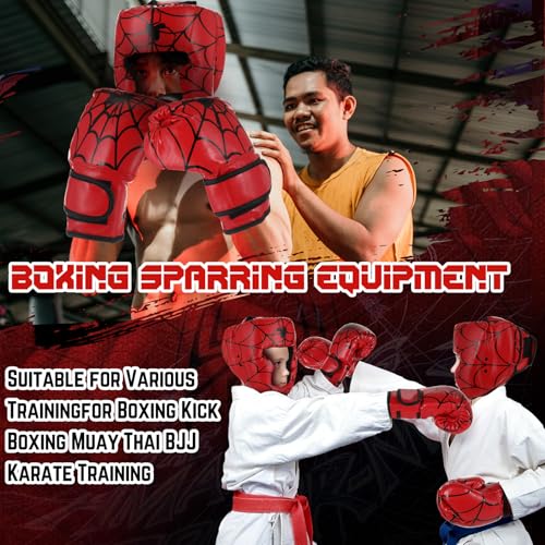 Image of Arrowbash Boxing Headgear and Gloves Set for Kids 6oz Boxing Gloves and Wrestling Headgear Sparring Equipment for Boxing Kickboxing Muay Thai BJJ Karate Training