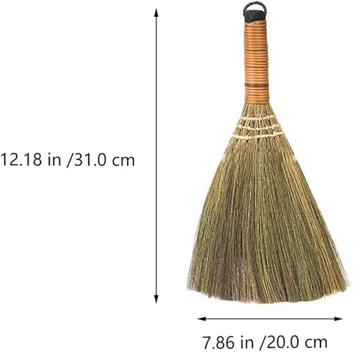 Miniatura 6 de USHOBE 2 piezas de césped natural asiático plumero batidor escoba recogedor cepillo de madera hecho a mano tailandés barredora suave escoba escoba