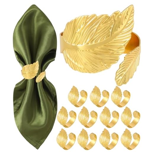 29+ Christmas Table Settings to Inspire Your Holiday Feast 4 Monkkino Gold Napkin Rings, Shiny Metal Napkin Rings Set of 12, Study Leaf Shaped Table Decor, Stylish Fall Napkin Ring Bulk for Christmas, Easter, Wedding, Party, Elegant Table Settings Gift Ideas