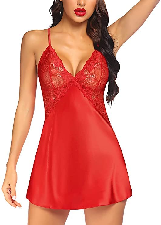 Women Embellished Bikini Bra Panty Lingerie Set Night Dresses for Women | Polyester Sexy Babydoll Dress for Honeymoon | Stylish,Short,Sexy Babydoll for Ladies.-image-1