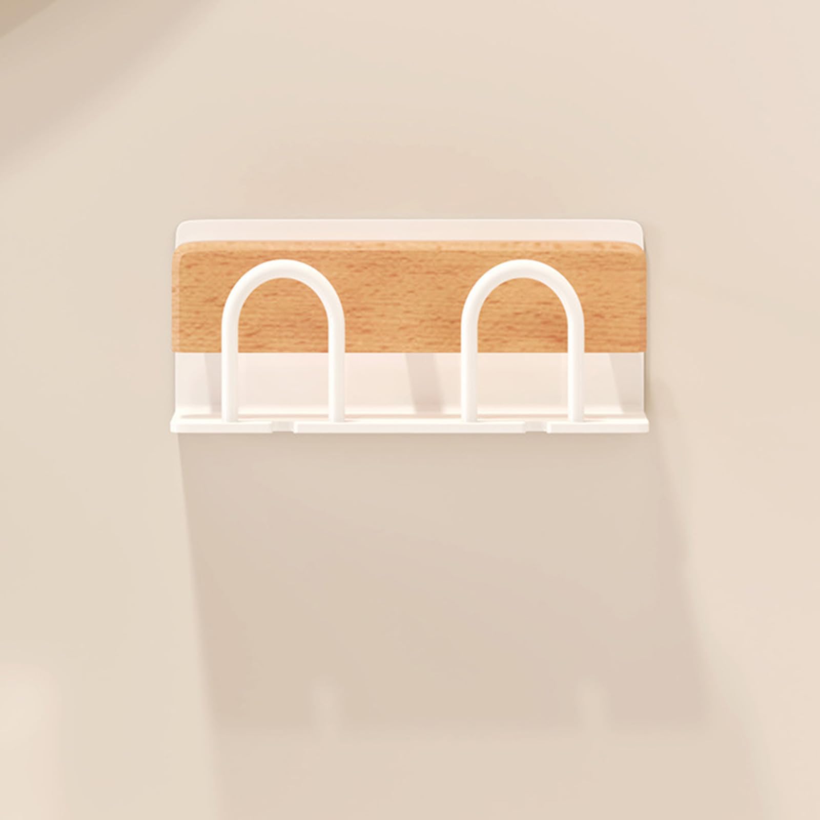 Soporte de pared para cepillo de dientes eléctrico de madera y aluminio para decoración de baño y hogar