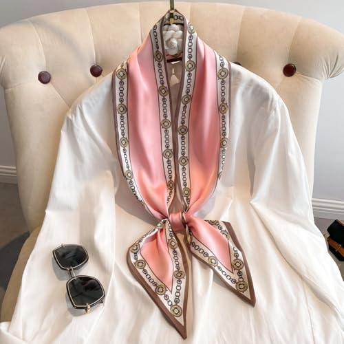Head Scarf Hair Neck Scarves For Women Fashion Silky Satin Headscarf Wrap Breathable Neck Scarves For Handbag 59X5.9 inch