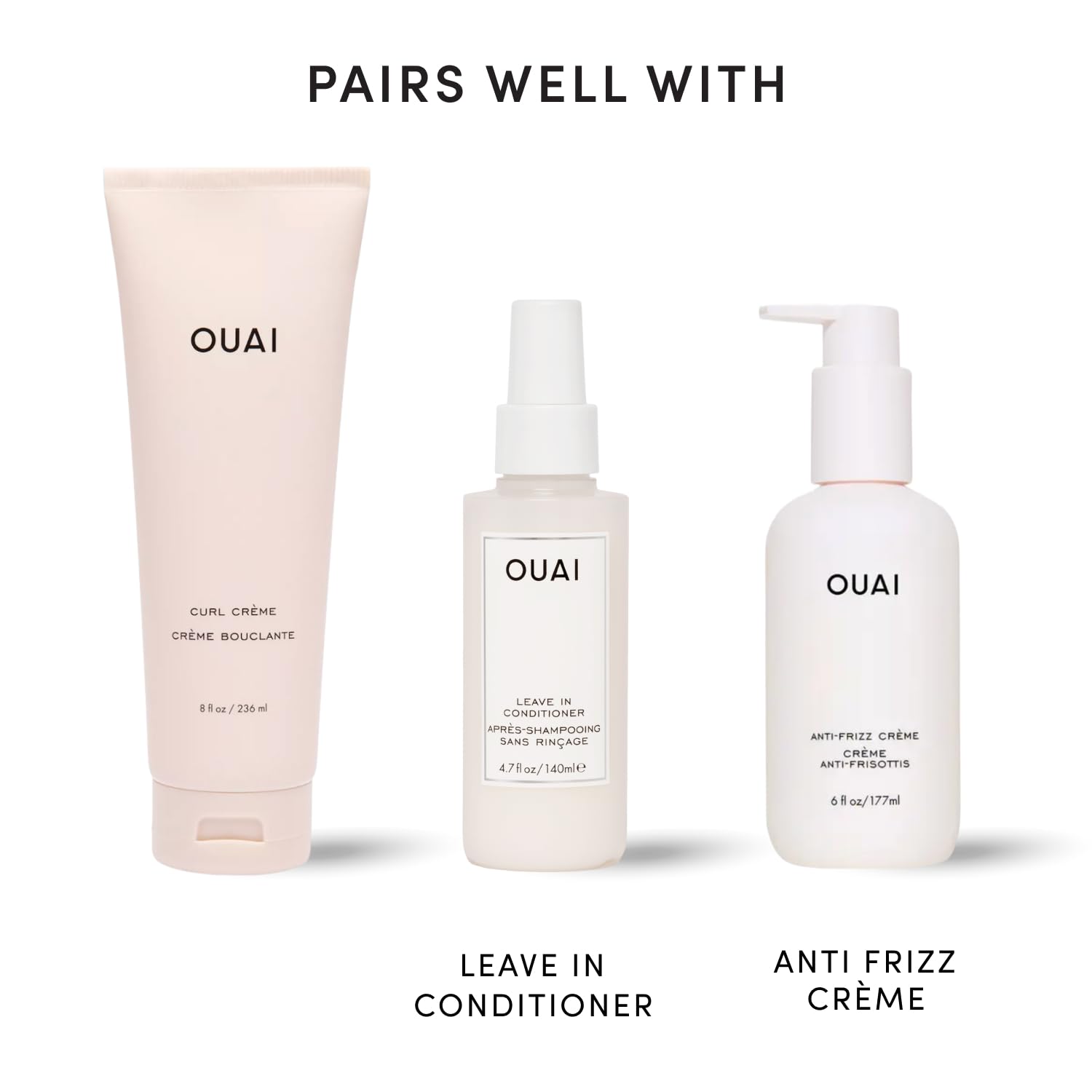 OUAI Curl Cream - Lockencreme mit Babassu-, Kokos-, Lein- & Chiasamenöl - Definiert, hydratisiert & verleiht Glanz - Gegen Frizz - 236 ml