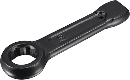 uxcell Llave de anillo llamativo de extremo de caja de 1.181 in, herramienta de mano de llave de cabeza única de acero de alta resistencia