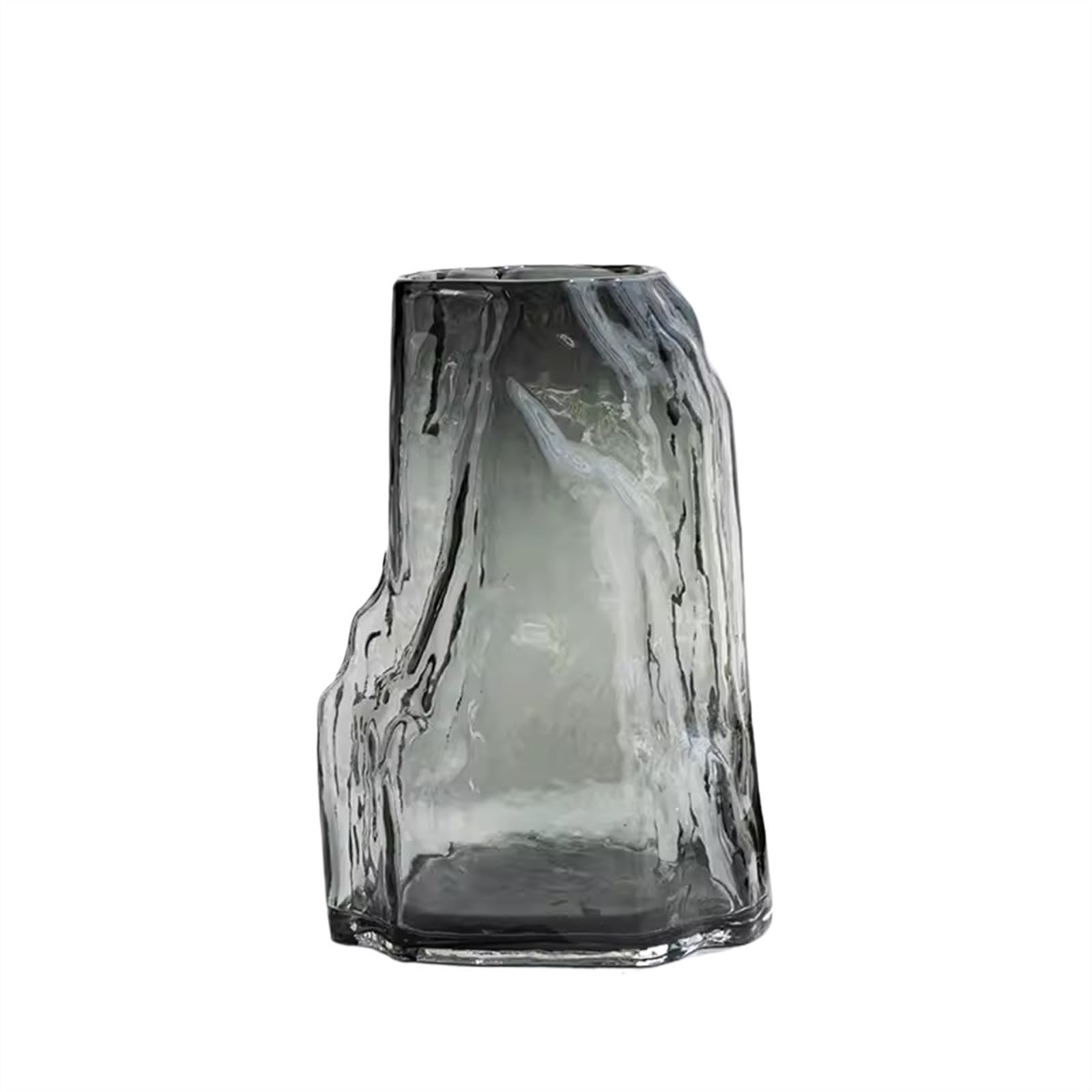 Jarrone Florero de Cristal de Estilo Chino, Flores elevadas con Agua, Flores secas, florero Decorativo for Estudio, decoración del hogar for Sala de Estar Maceta(Grey,Pequeño)