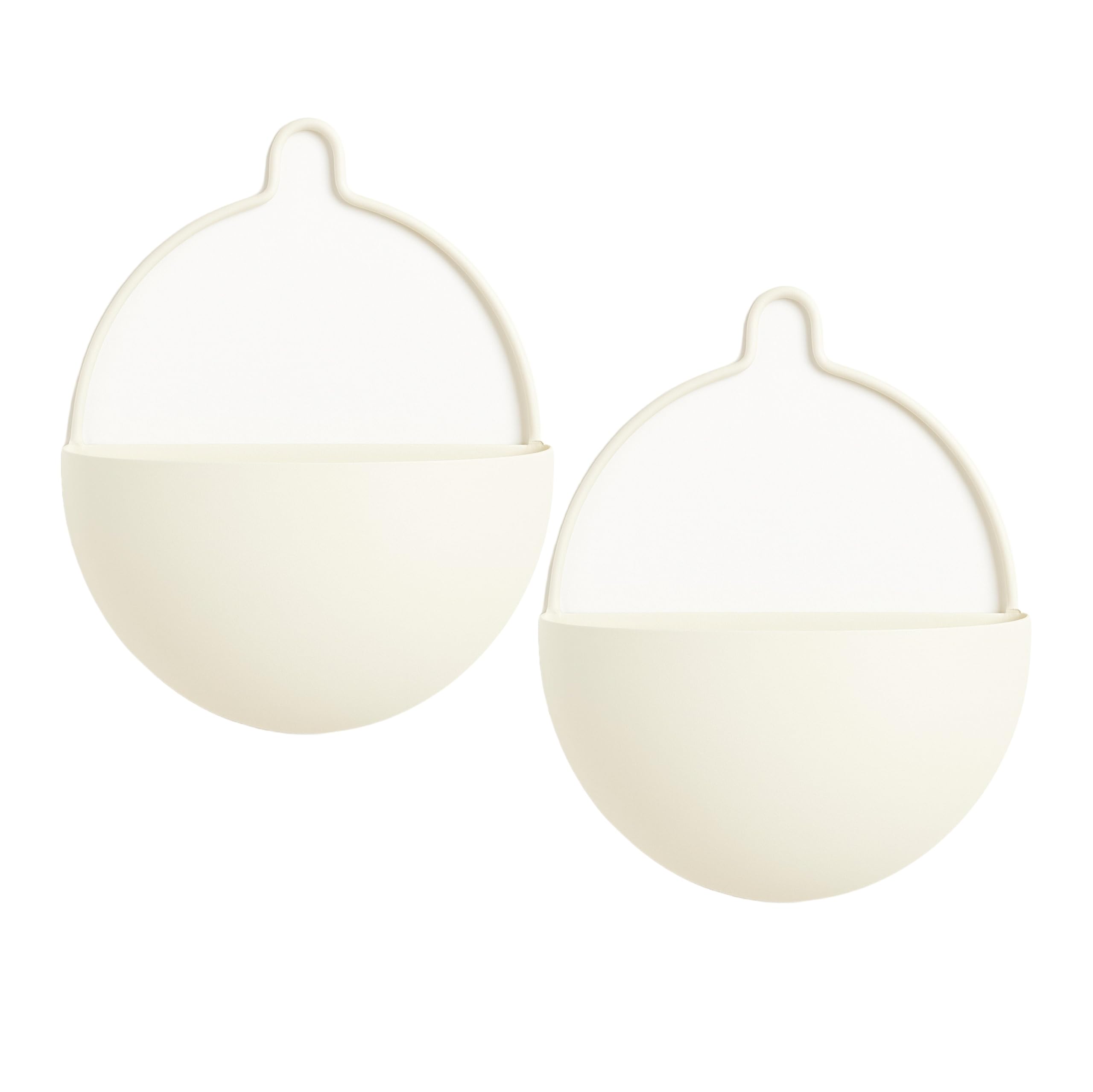 Olly & Rose Set of 2 Metal Wall Planters β 20cm Wide Contemporary Hanging Planters β Matt Off-White Wall Mounted Plant Holders with Hangers β Indoor Wall DΓ©cor for Home