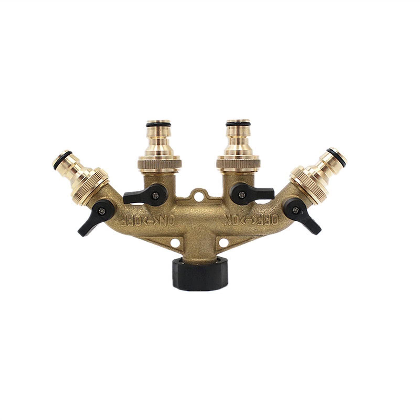 Lnanqing-schlauchverbinder messing 4 Wege Messing-Tap-Adapter Schlauchventil-Verteiler-Schlauch-Splitter-TAP-Adapter Schlauch-End-Armaturen vier Kanal, 1pc, Anschluss für Gartenschlauch ( Color : C )