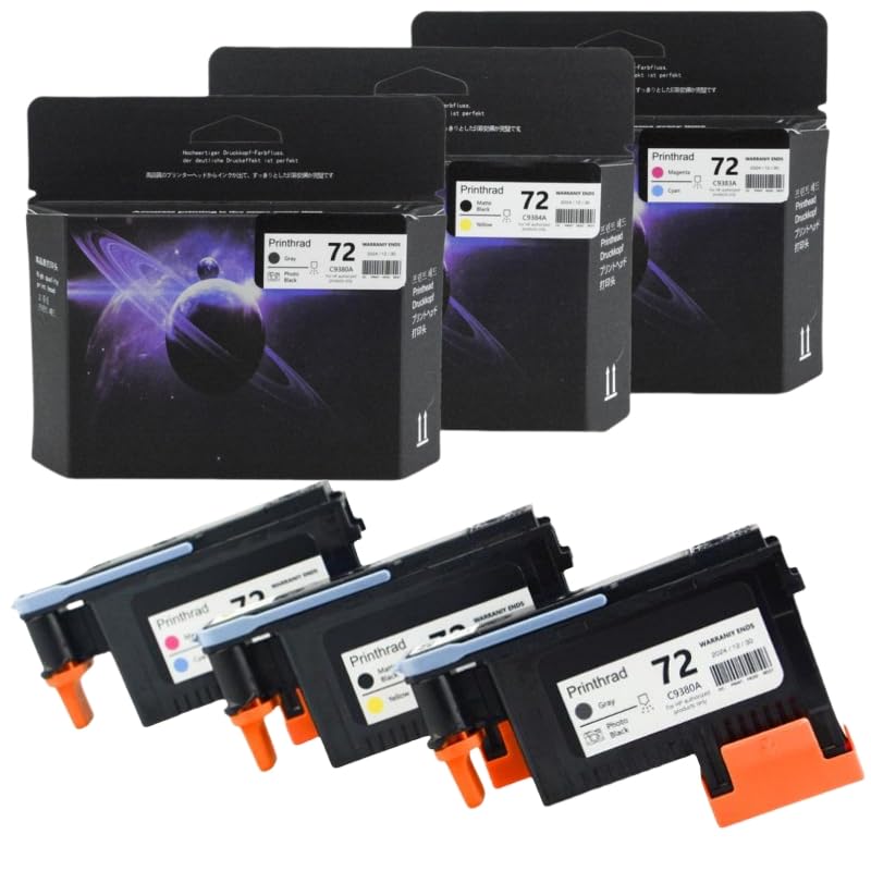 72 Printhead-3 Pack(With Chip)Compatible with HP Designjet T610