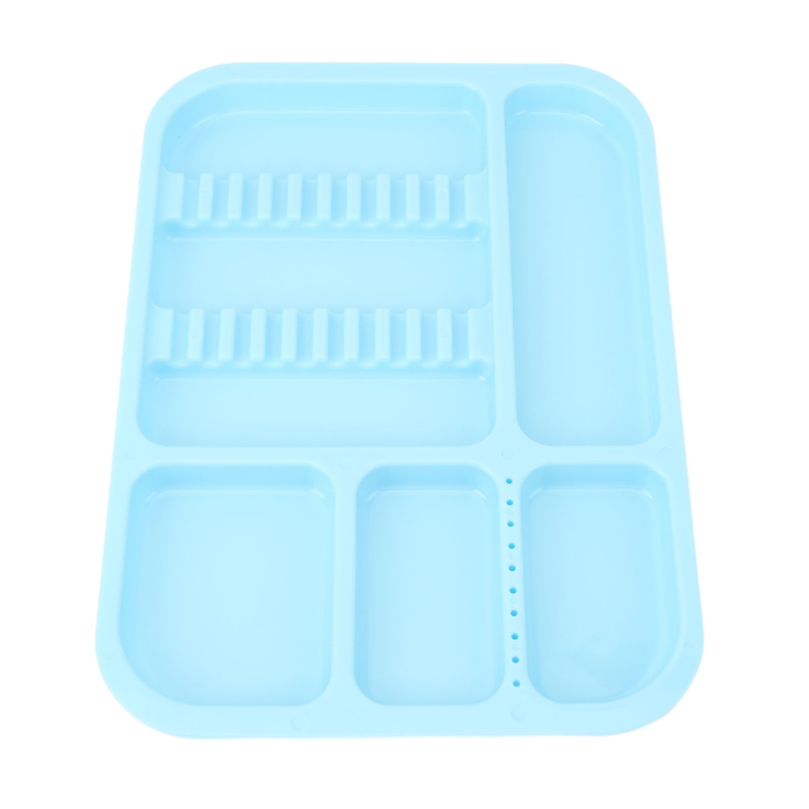Pongnas Plateau pour Instruments Bucco-dentaires, Support en Plastique, Compartiment séparé Bleu pour les Professionnels de la santé Bucco-dentaire