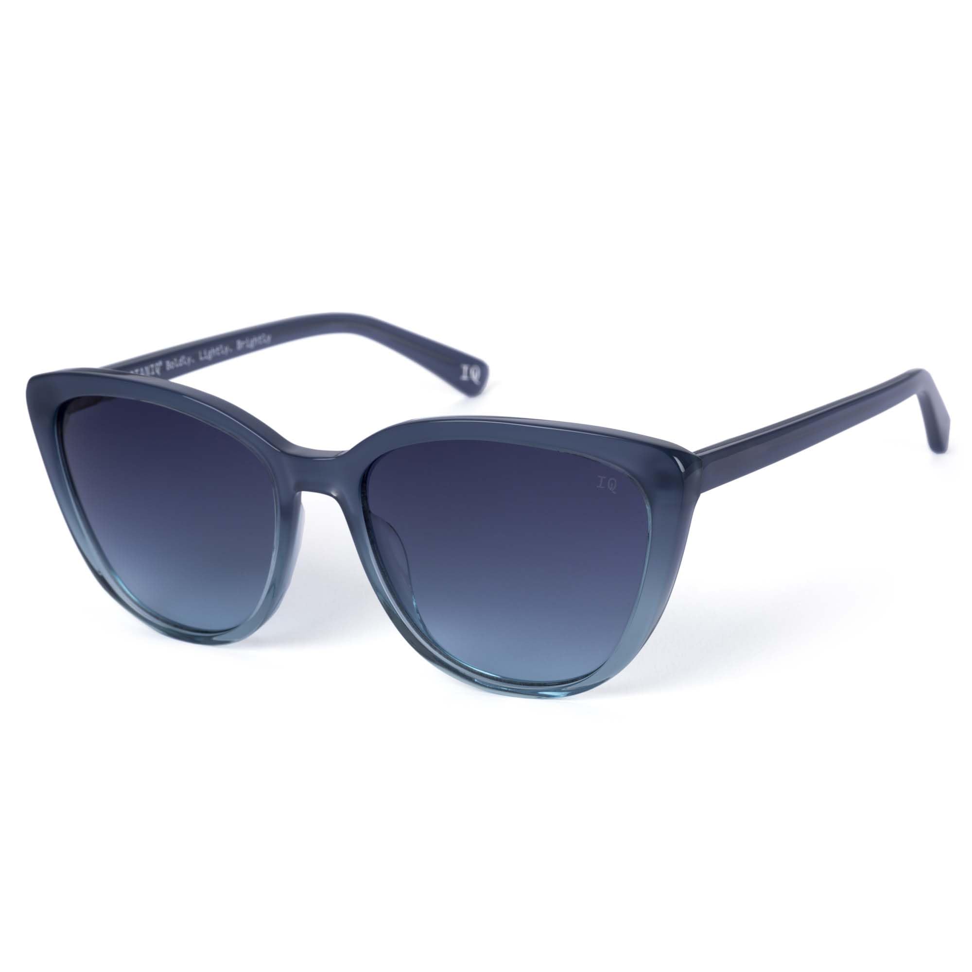 Botaniq Butterfly-Sonnenbrille mit Vollrand-Fassung aus Bio-Acetat in Blau Verlaufend mit Grau getönten Gläsern mit UV-Schutz, für Damen