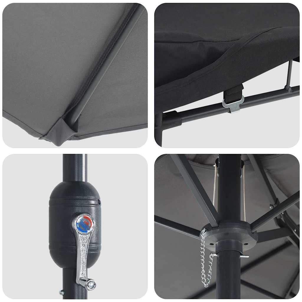Parasol ogrodowy piaskowy 385 x 209 x 244 cm