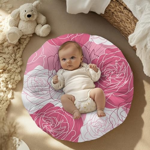 ZOUTAIRONG Valentine's Day Flower Newborn Lounger Cover for Boys Girls Infant Removable Slipcover Washable Protector Cover for Infant Lounger Pillow (Cover Only)