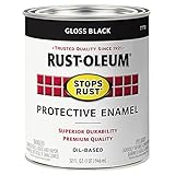 Rust-Oleum 7779502 Stops Rust Brush On Paint, 32 Fl Oz (Pack of 1), Gloss Black