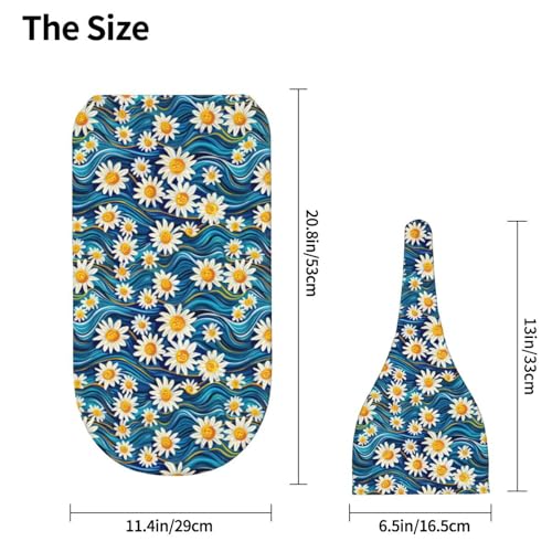 Image of Groovey Waves and Daisies Newborn Swaddle Blankets Hat Sets Soft Baby Receiving Blanket Swaddle Sack for Baby Shower Infant Boy Girl Gift