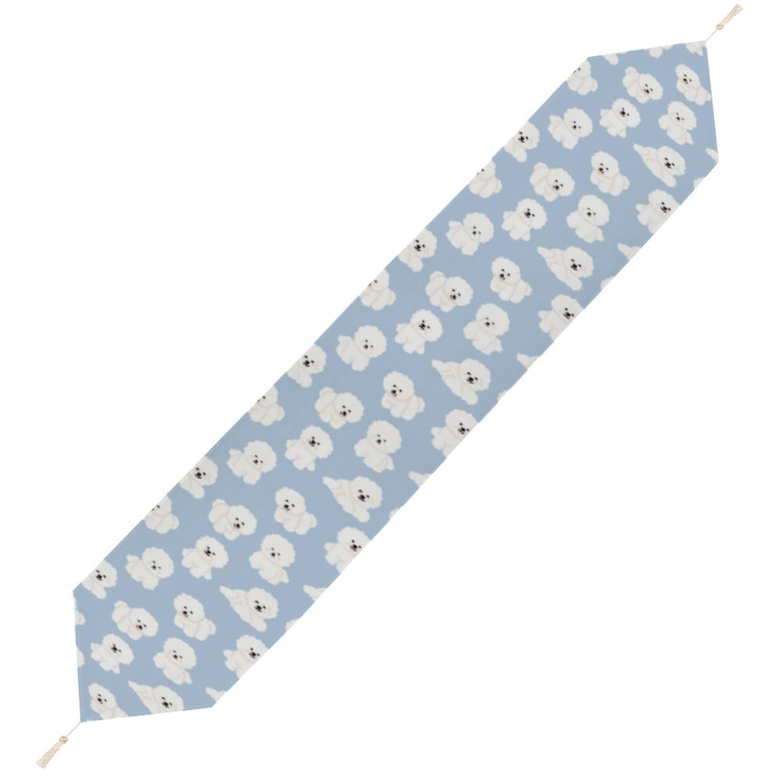 JZemdybill 229*33cm Table Runner with Tassel, Bichon Table Runner, Table Decoration for Kitchen, Party, Restaurant