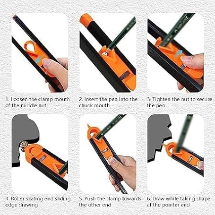 Precise Contour Scribe Tool with Lock For Pencil ,Woodworking Edge Corner Measuring Profile Duplicator, Multi-Functional Shape Picker, Arc Shaped Scribing, Irregular Contour Gauging Tool (1)