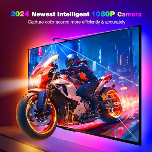 Image of Auslese TV LED Backlight Change Sync with TV Picture 5 M RGB Strip Lights for 43 to 65 inch PC TV & Monitor Compatible with App Music Sync for Gaming Room (B-5)