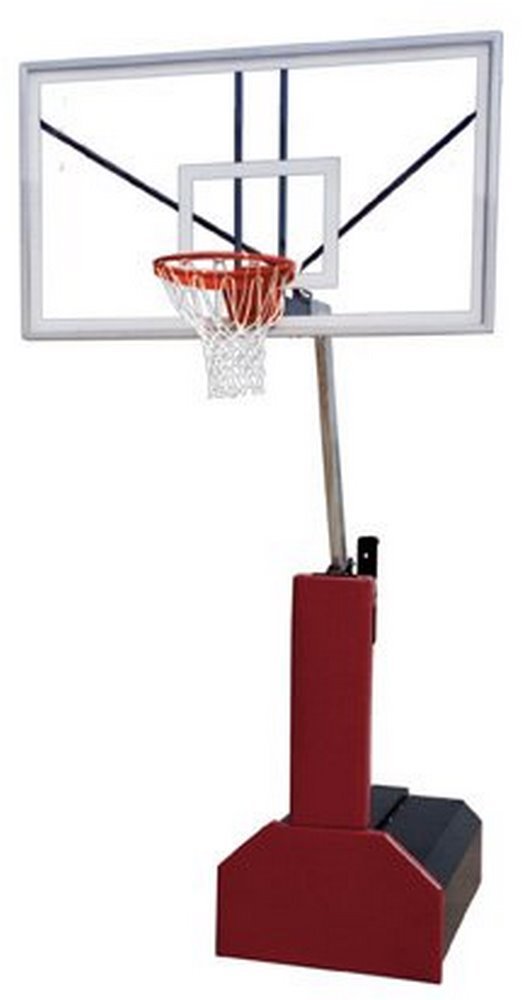 First Team Thunder Arena Steel-Glass Portable Basketball System With Official Glass Backboard44; Sienna Orange
