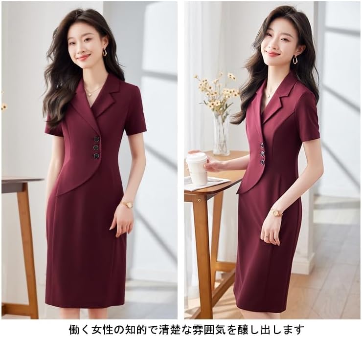 スーツドレス レディース 夏プロフェッショナル着 フォーマル フォトジェニック 通勤・会議・イベント対応 dfazlan