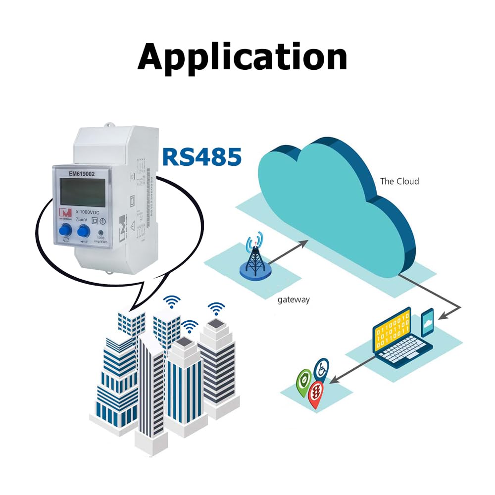 Ivy EM619002, jednofazowy miernik energii RS485 DLT645 i Modbus 2000 A, 1000 VDC, kWh, inteligentny miernik energii, z pulsomierzem i wyświetlaczem LCD