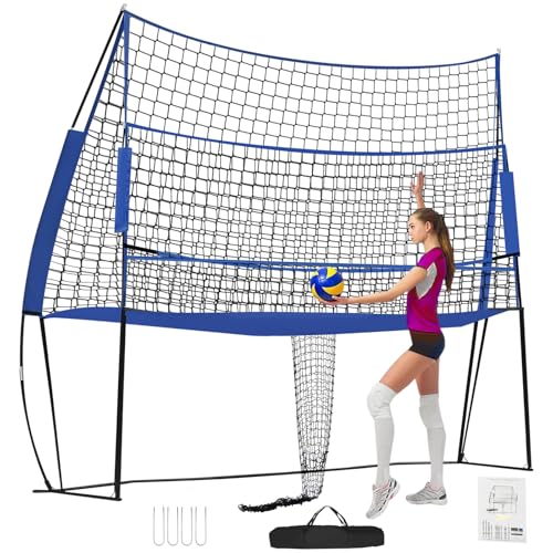 Red de voleibol portátil de 2,44 x 3,35 metros con reboteador de altura ajustable