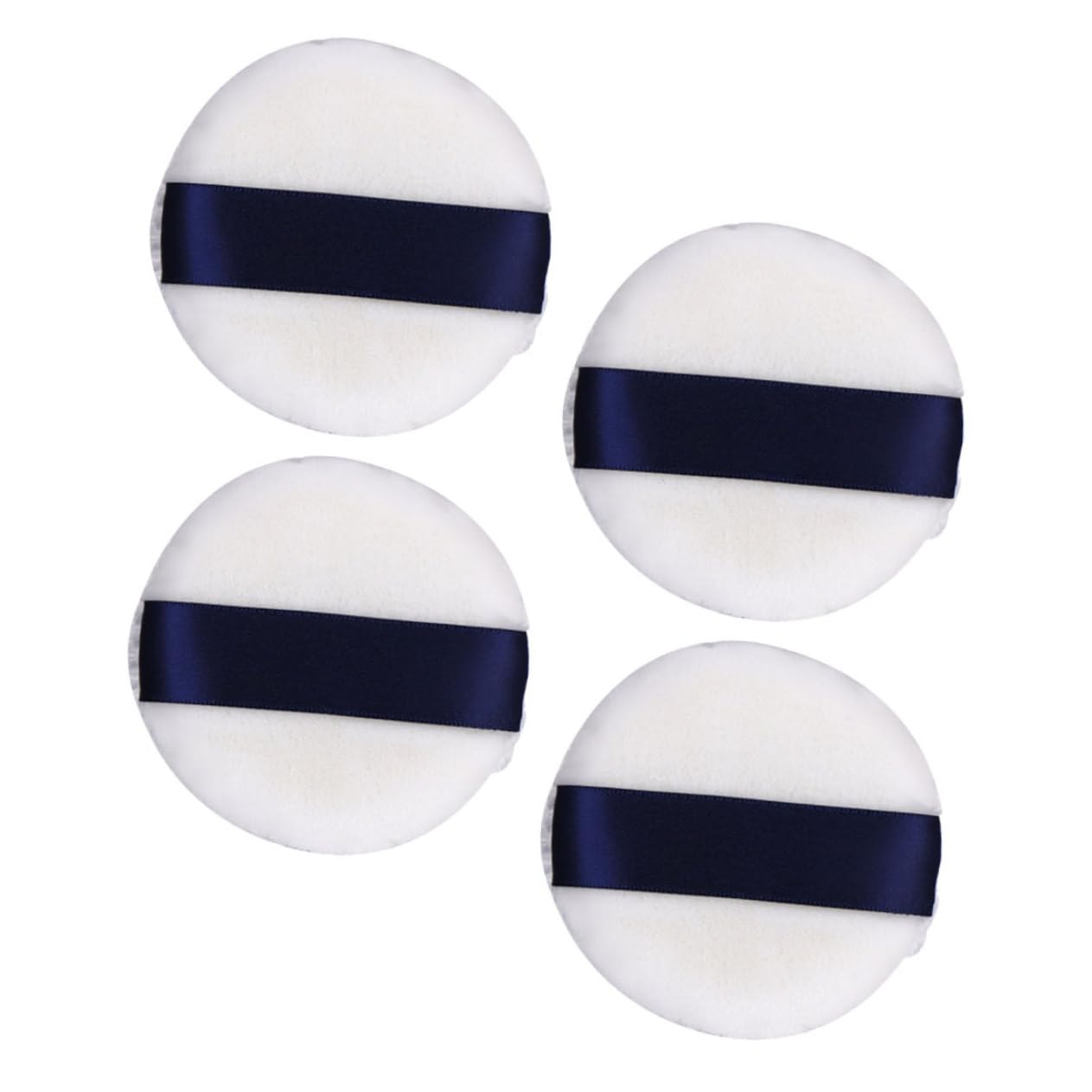 Gogogmee 4Pcs Fluffy Powder Puff with Ribbon Compact Loose Powder Puff for All Skin Types Lightweight Makeup Tool present for Women and Easy to Hold and Use