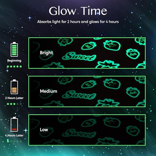 Joiedomi Glow in The Dark Blanket Strawberry Gift for Girls Age 2 3 4 5 6 7 8 9 10 11 12 Year Old Girl Gifts, Soft Cozy Flannel Kids Throw Blanket, Birthday Bedroom Decor 50"×60"