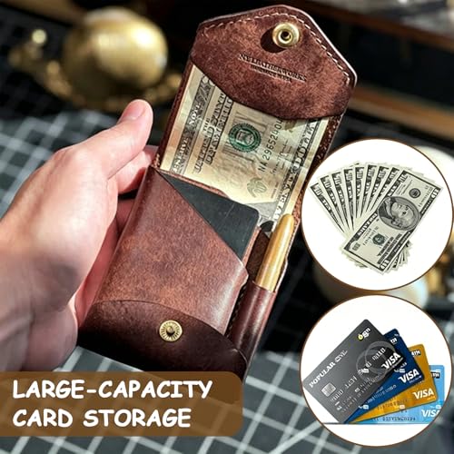 Image of Wallet for Men, The Wallet Store Purse for Men, Compact Leather Card Holder for Business Professionals, Travel and Daily Commuting, Dimensions 11x9x2.5cm