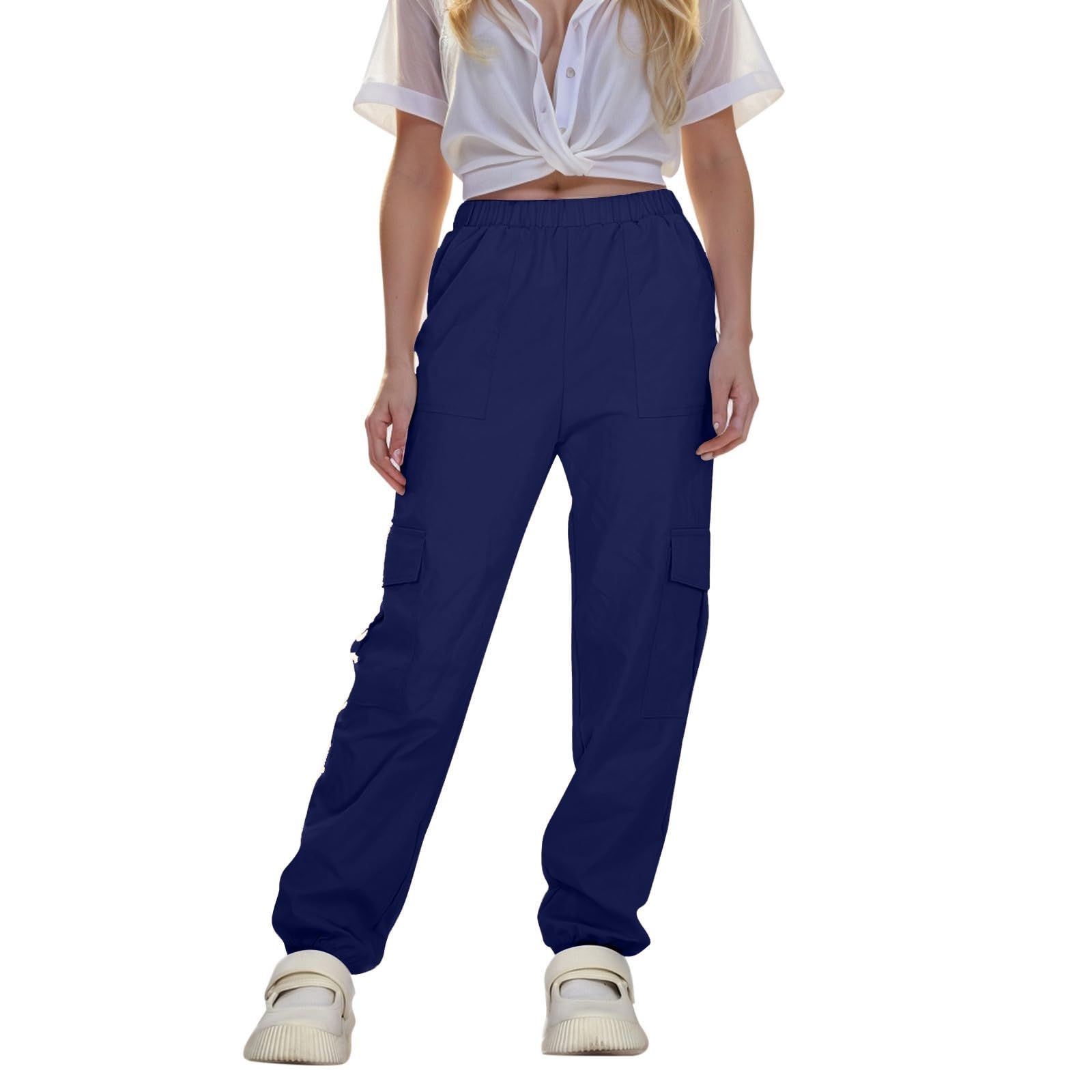 Pantalon cargo fille pour remplacer le jean rigide jogging extensible et tendance - 8