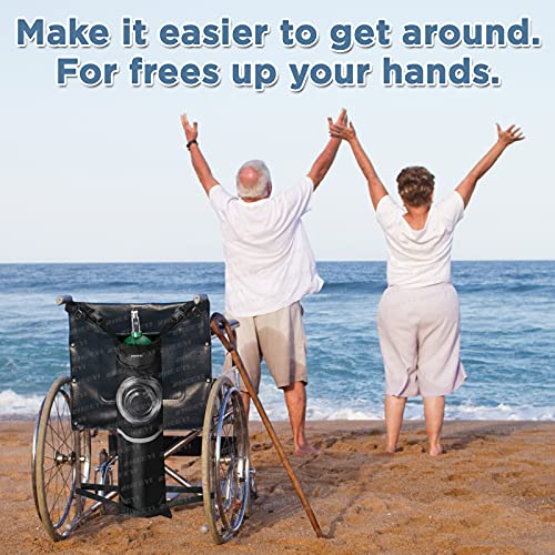 Zheeyi Oxygen Cylinder Bag For Wheelchairs With Buckles, Fits Any Wheelchair, Black (Fits Most Oxygen Cylinders) #TOP6