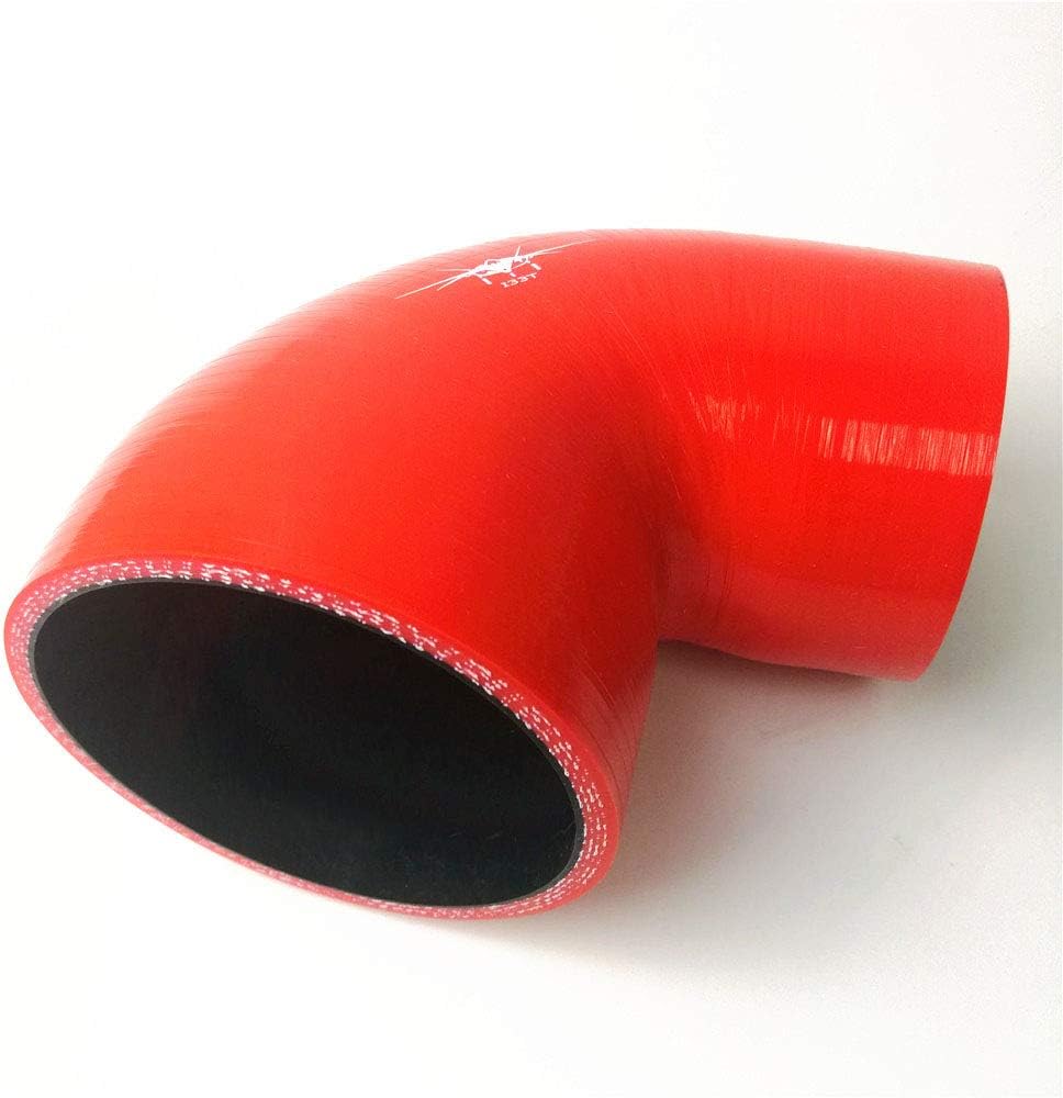 I33T Universal High Performance 45 Degree Elbow Reducer Coupler Silicone Hose (ID 2.75"-3"(70MM-76MM), red)
